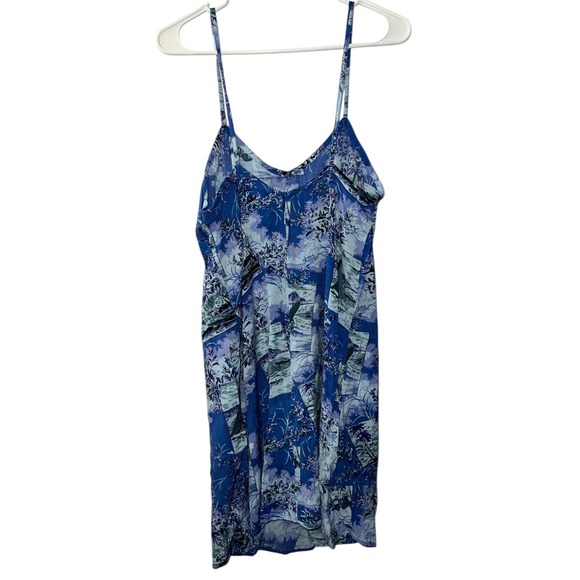 Vintage Hokus Pokus Dress‎ Women Large Blue Rayon Beach Boho 90s Sundress - Picture 5 of 11